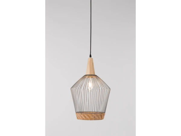 Zuiver Hanglamp BIRDY LONG - Matte Grey & Braided Rattan Grijs 3 Zuiver Hanglamp BIRDY LONG - Matte Grey & Braided Rattan Grijs - Afbeelding 3