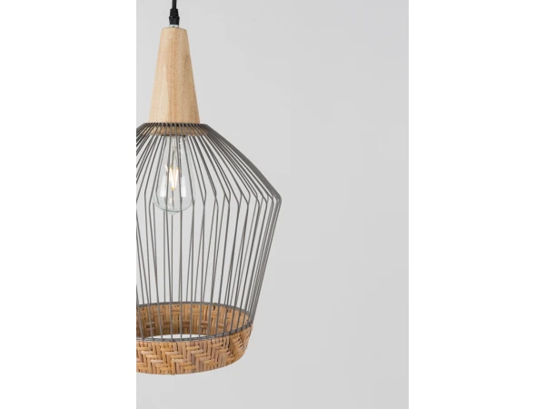 Zuiver Hanglamp BIRDY LONG - Matte Grey & Braided Rattan Grijs 5 Zuiver Hanglamp BIRDY LONG - Matte Grey & Braided Rattan Grijs - Afbeelding 5