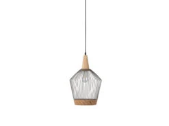 Zuiver Hanglamp BIRDY LONG - Matte Grey & Braided Rattan Grijs