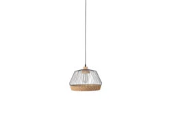 Zuiver Hanglamp BIRDY WIDE - Matte Grey & Braided Rattan Grijs