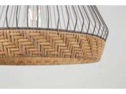 Zuiver Hanglamp BIRDY WIDE - Matte Grey & Braided Rattan Grijs -EGLO || Zuiver Verkoop 11582 deba meubelen verlichting zuiver birdy wide