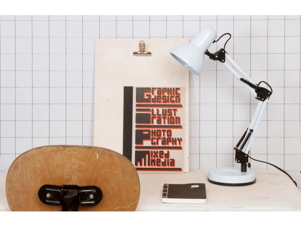 Leitmotiv Bureaulamp HOBBY - Steel/White Wit 3 Leitmotiv Bureaulamp HOBBY - Steel/White Wit - Afbeelding 3