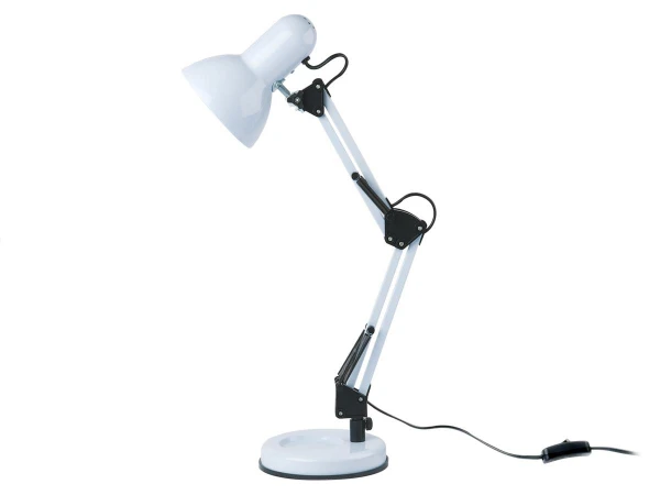 Leitmotiv Bureaulamp HOBBY - Steel/White Wit 1 Leitmotiv Bureaulamp HOBBY - Steel/White Wit