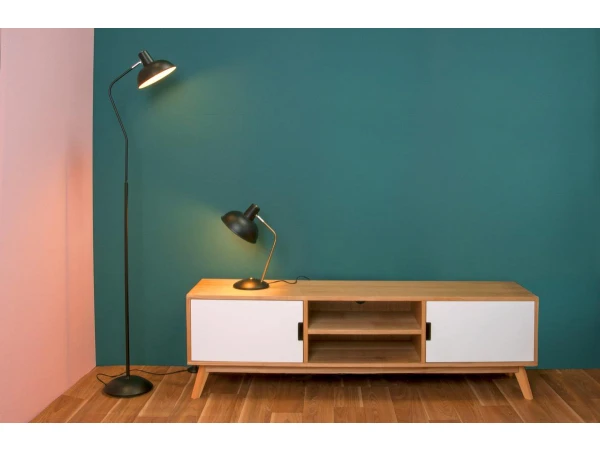 Leitmotiv Bureaulamp HOOD - Mat Zwart Zwart 3 Leitmotiv Bureaulamp HOOD - Mat Zwart Zwart - Afbeelding 3