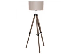 EGLO Vloerlamp LANTADA - Hout/Taupe Hout