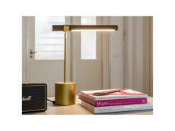 Tafellamp SEBASTIAN - Hout/goud Goud