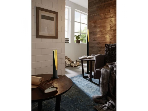 EGLO Vloerlamp BARBOTTO - Zwart/goud Zwart 2 EGLO Vloerlamp BARBOTTO - Zwart/goud Zwart - Afbeelding 2