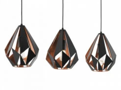 EGLO Hanglamp CARLTON 1 3xE27 - Zwart/koper Zwart