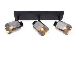 Plafondspot ALION 3x - Zwart/fumé Zwart