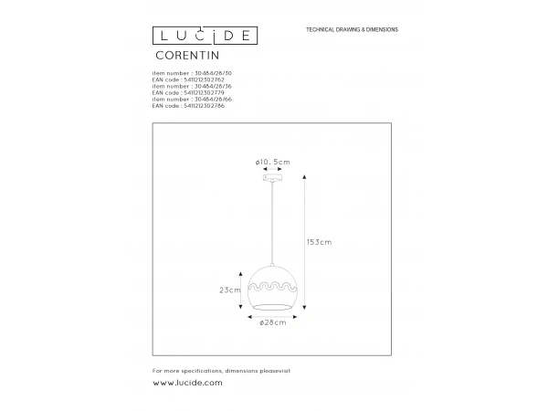 Hanglamp CORENTIN - Blinkend Roze Roze 8 Hanglamp CORENTIN - Blinkend Roze Roze - Afbeelding 8