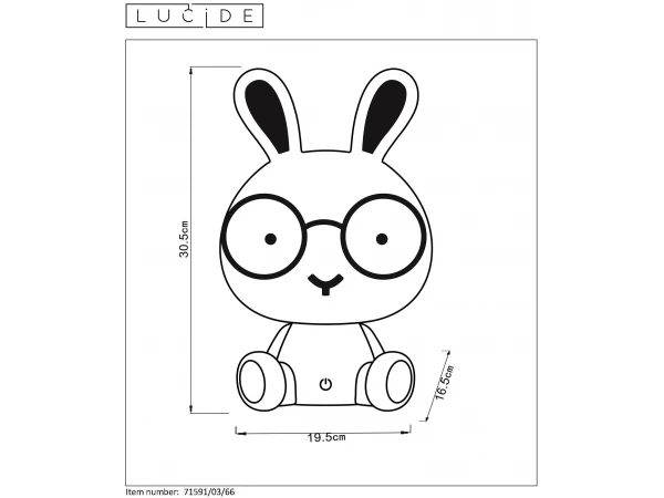 Tafellamp Konijn DODO - Roos Roze 5 Tafellamp Konijn DODO - Roos Roze - Afbeelding 5