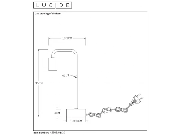Tafellamp LORIN - Zwart/marmer Zwart 6 Tafellamp LORIN - Zwart/marmer Zwart - Afbeelding 6
