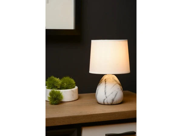 Tafellamp MARMO - Witte Marmerlook Wit 3 Tafellamp MARMO - Witte Marmerlook Wit - Afbeelding 3