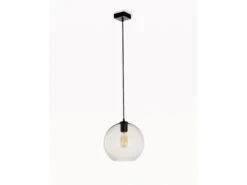 Plafondlamp SEATTLE Met 1 Glazen Bol Globe Zwart