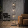 Vloerlamp CUBIC TOWER - Oud Zilver Zilver