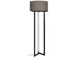 Vloerlamp MOLVENO - Grof Linnen/zwart Staal Grijs